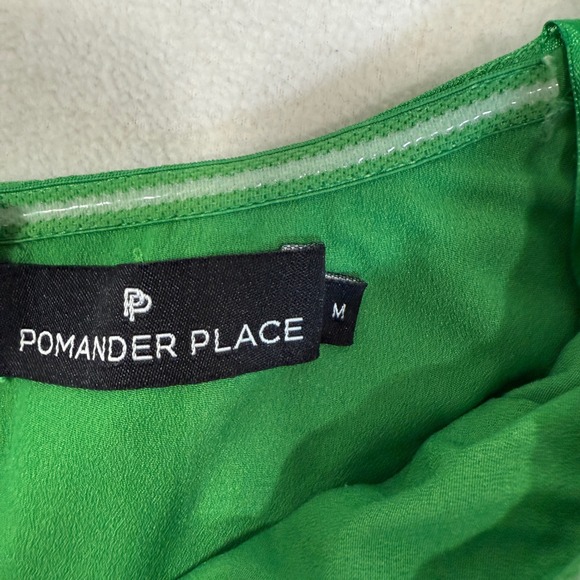 Tuckernuck Pomander Place Green‎ Balloon Sleeve Top Women's M Medium Blouse - Picture 3 of 7
